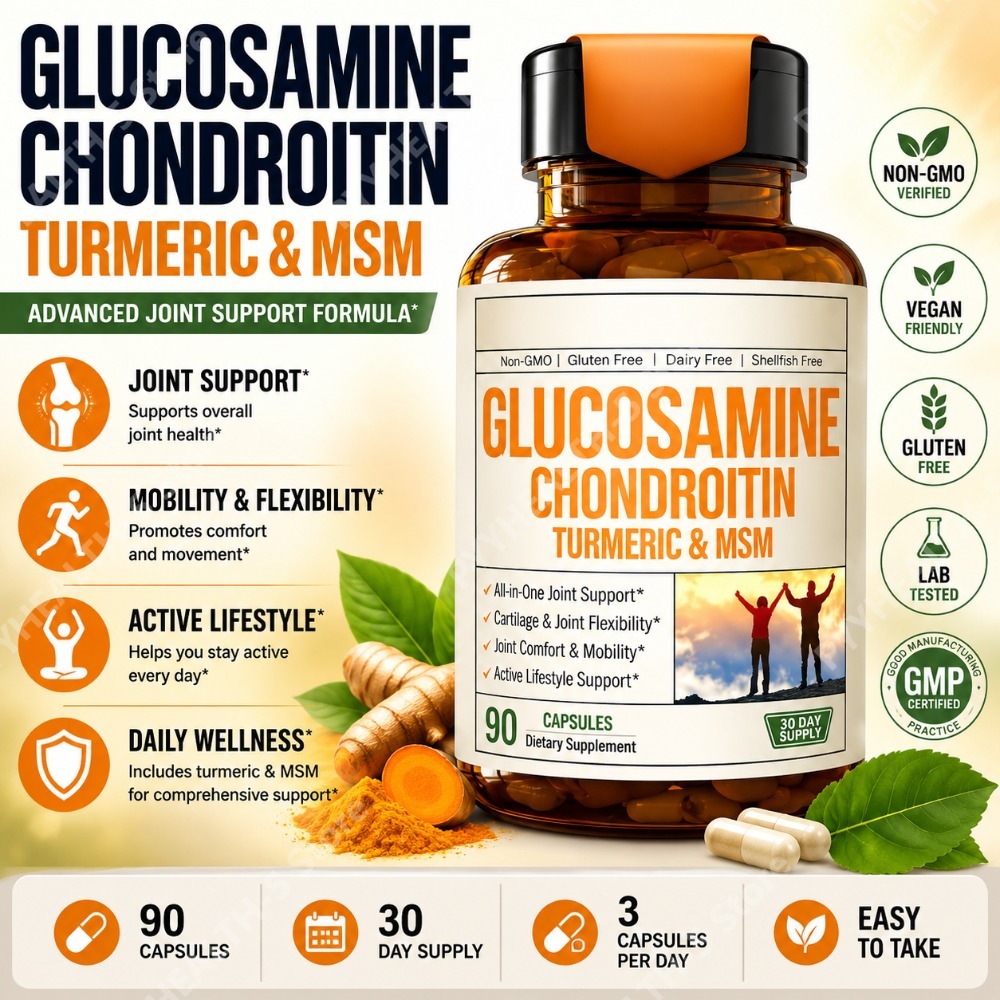 Glucosamine Chondroitin Joint - كبسولات الجلوكوزامين والكوندرويتين وMSM مع الكركم