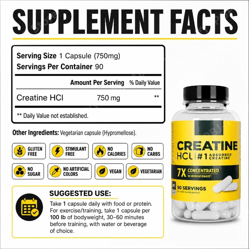 كرياتين هيدروكلوريد 750 ملغ، 9 - مراجعة Nutrition Fitness وسعره