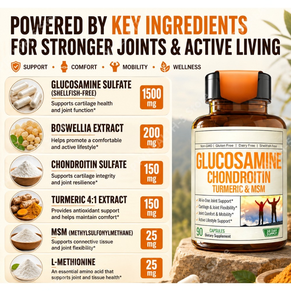 كبسولات الجلوكوزامين والكوندرو - مراجعة Glucosamine Chondroitin Joint وسعره