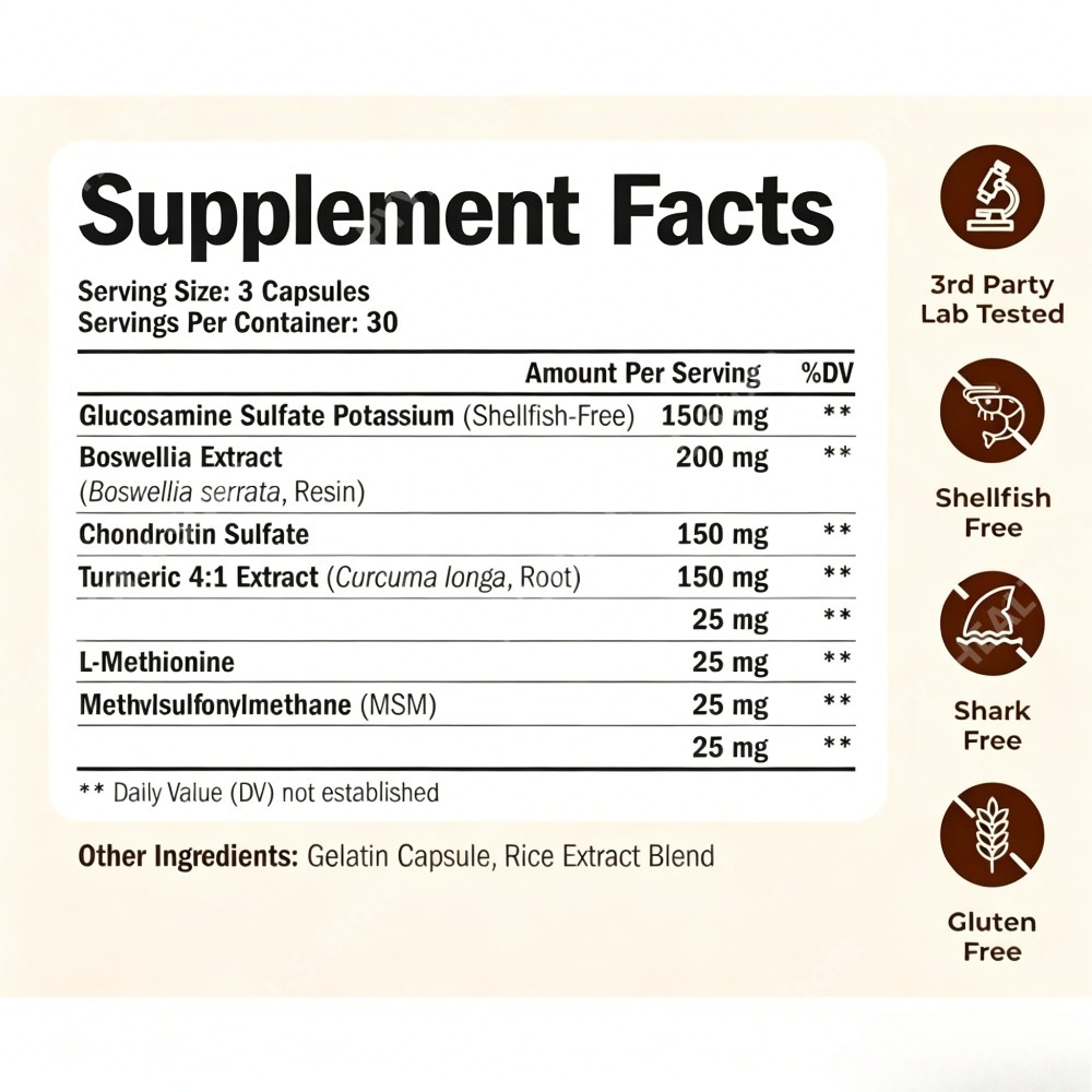 كبسولات الجلوكوزامين والكوندرو - مراجعة Glucosamine Chondroitin Joint وسعره