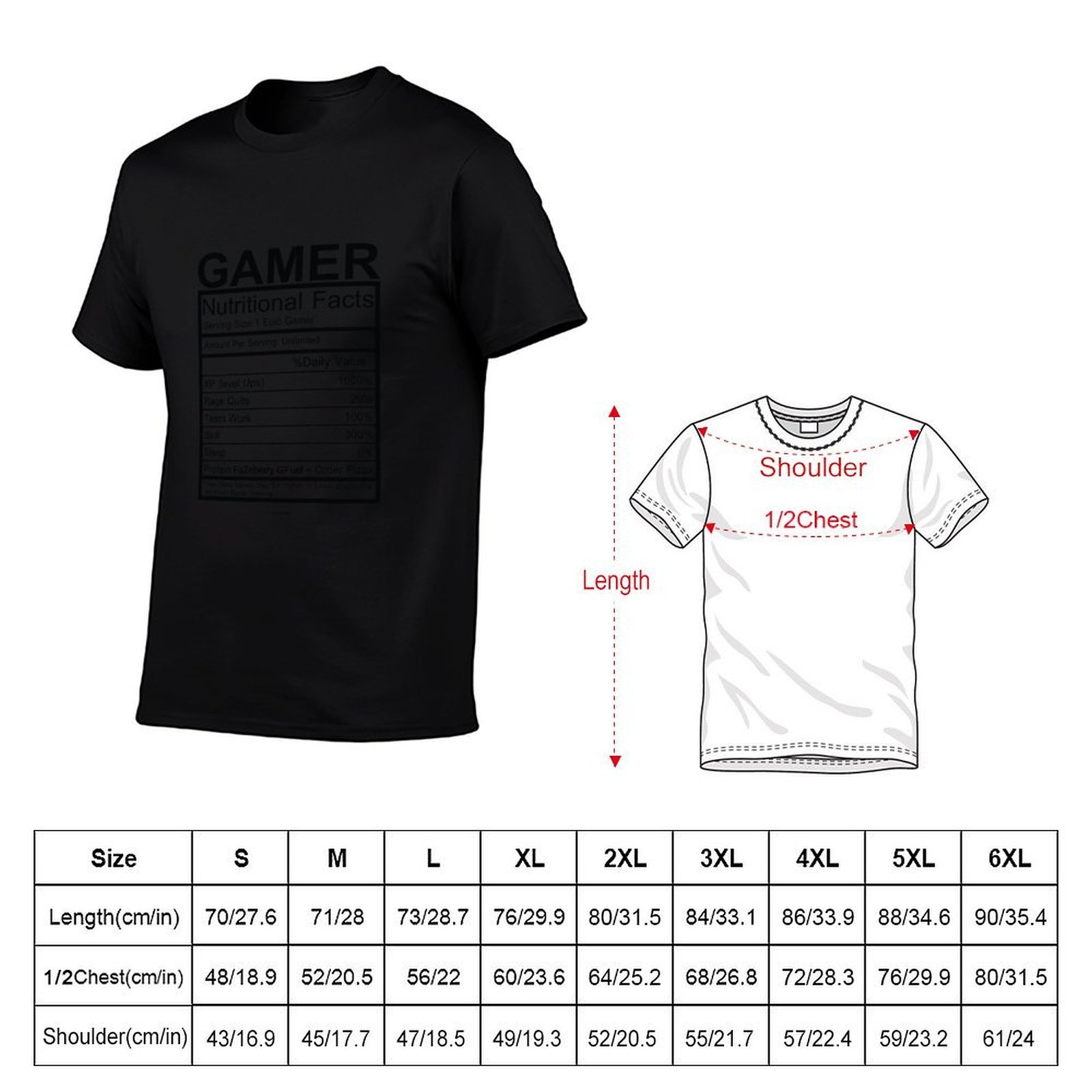 تي شيرت Gamer Nutritional Fact - مراجعة Nutrition Fitness وسعره